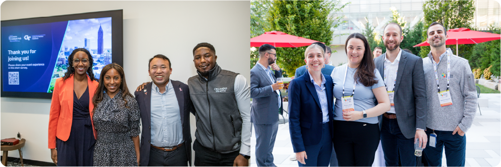 Two photos of spoke members at past ARPA-H Investor Catalyst Hub events.